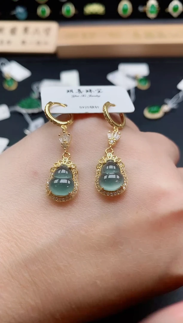 银S925镶嵌戒指翡翠1