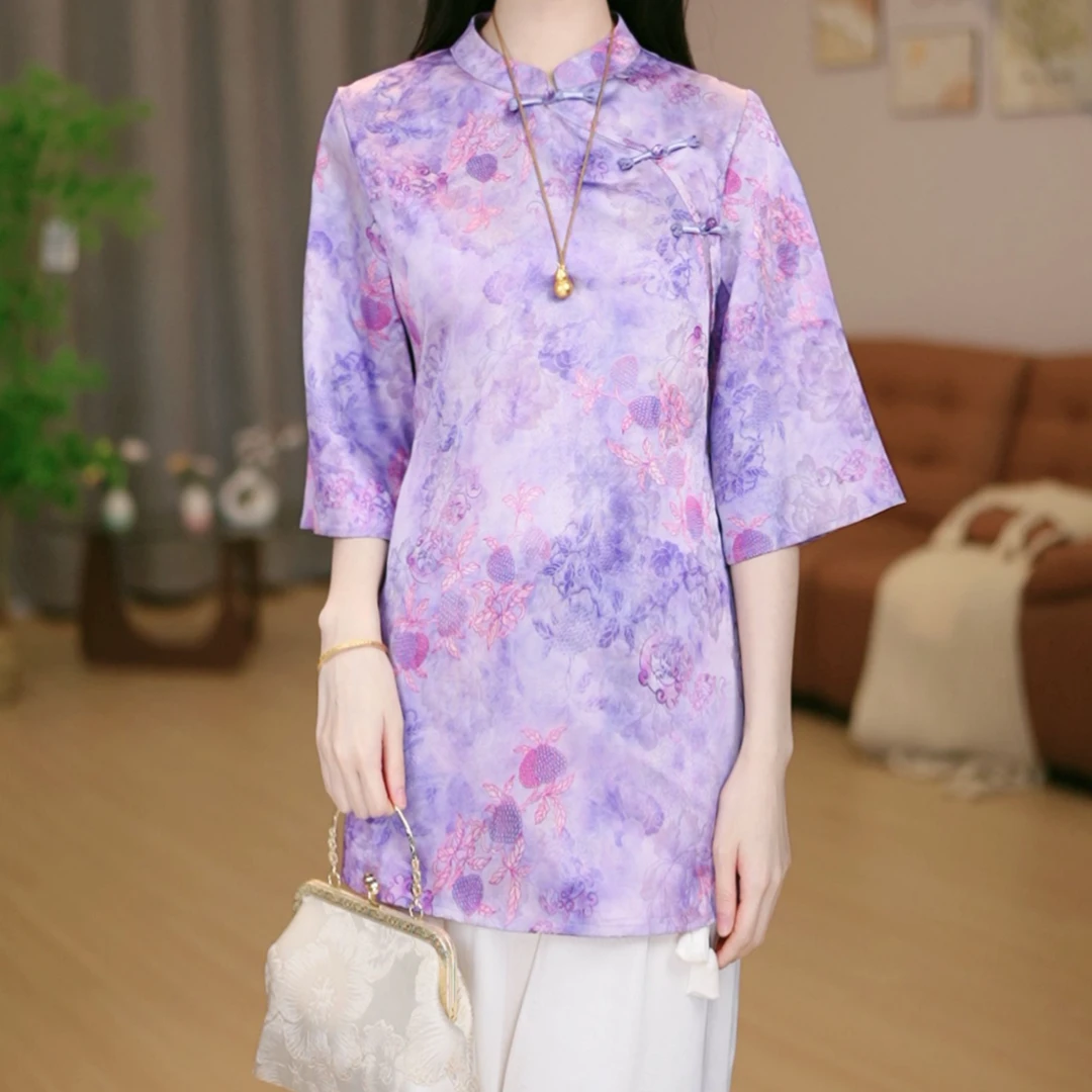 【3010-紫香幽兰】新中式国风女复古宽松上衣-园园