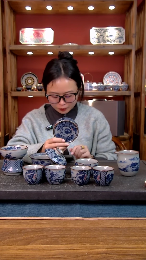 简装家用款9件套 老陶泥开片纹陶瓷茶具