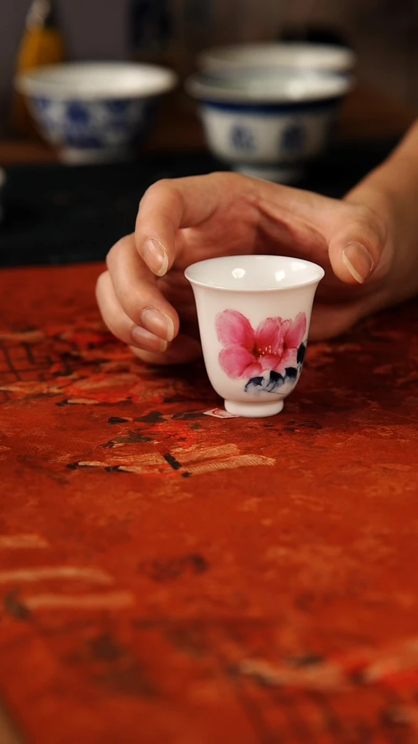 摆件手指牡丹闻香杯