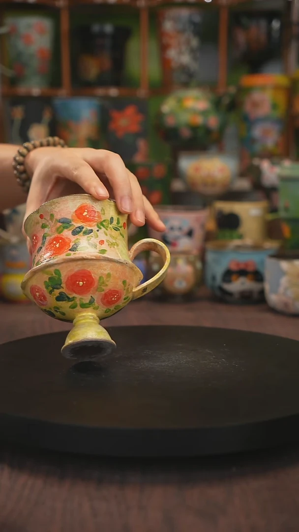 紫砂油画手绘釉下彩