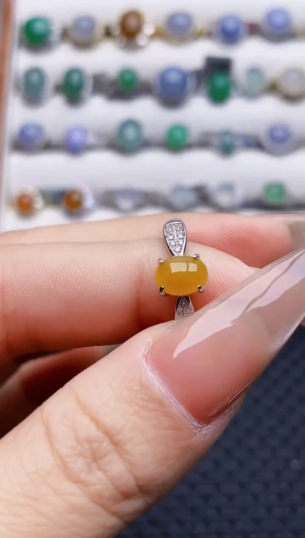 银S925镶嵌戒指翡翠1557