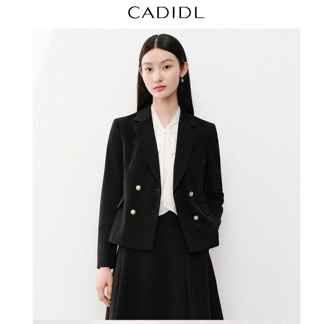 【众心专享价】双排扣气质名媛正装高级感短西服春外套女