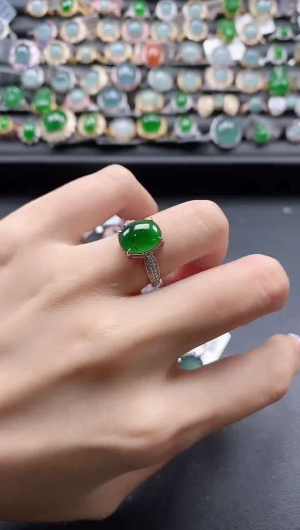 【闪购商品】翡翠戒指银S925镶嵌51511