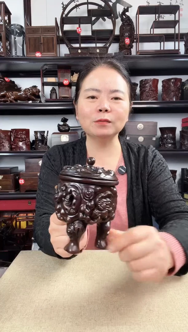 木三角香炉老李红木工艺品