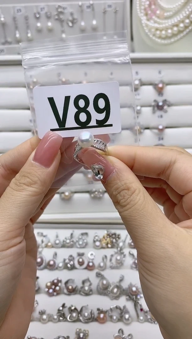 银S925镶嵌珠宝奇石淡水珍珠壹**捌V89
