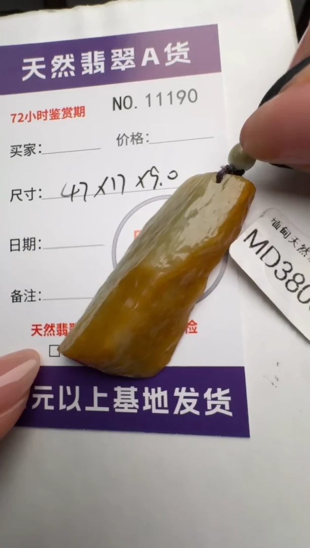 翡翠未镶嵌颈饰原石11190