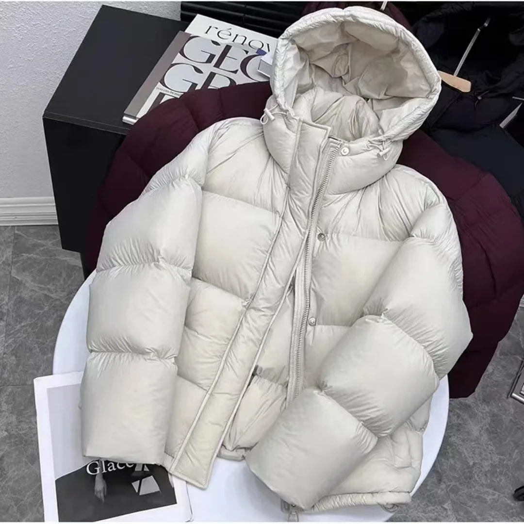 云朵泡芙2024冬季新款时尚百搭洋气休闲连帽轻奢短款保暖羽绒服