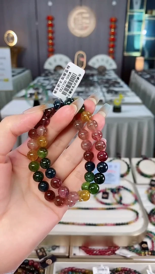 未镶嵌老矿碧玺彩虹冰体单圈手串8mm+碧玺（多样性发一条）mz