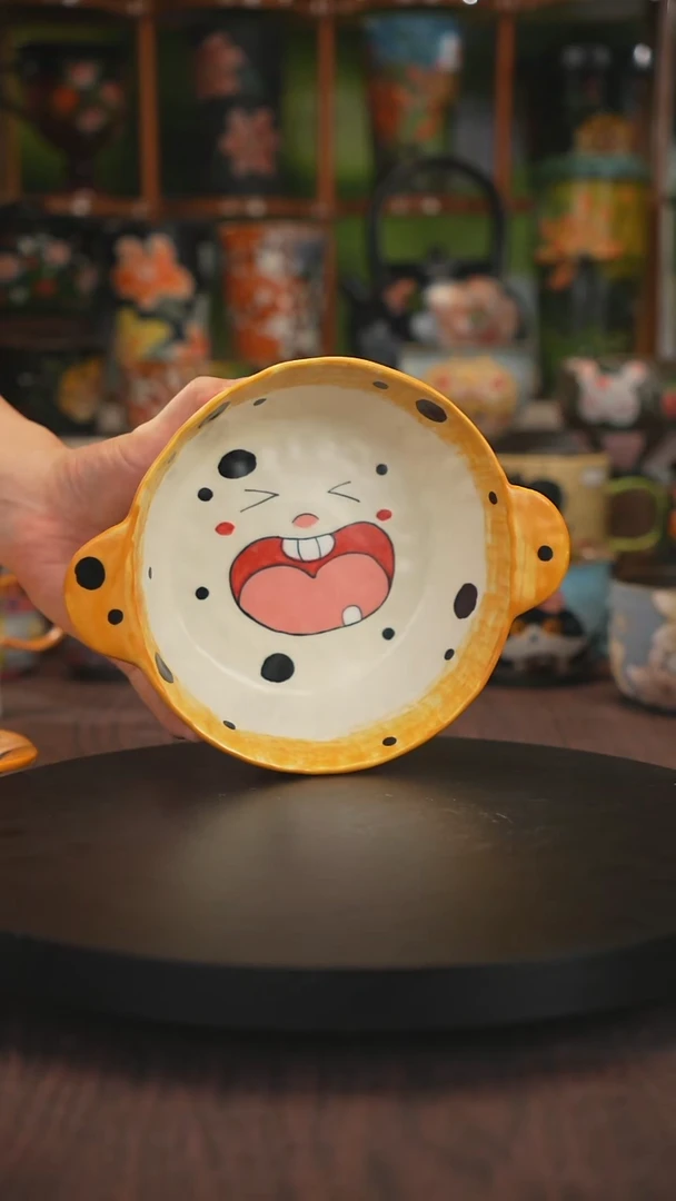 饭碗手绘釉下彩