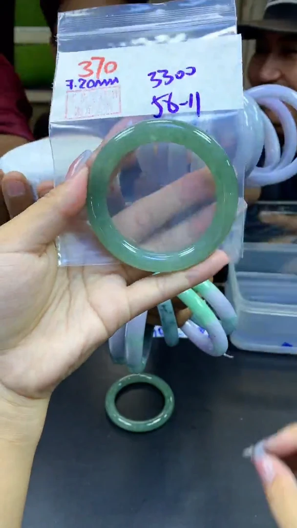 定制翡翠未镶嵌370手镯58+3300元+拍一发一