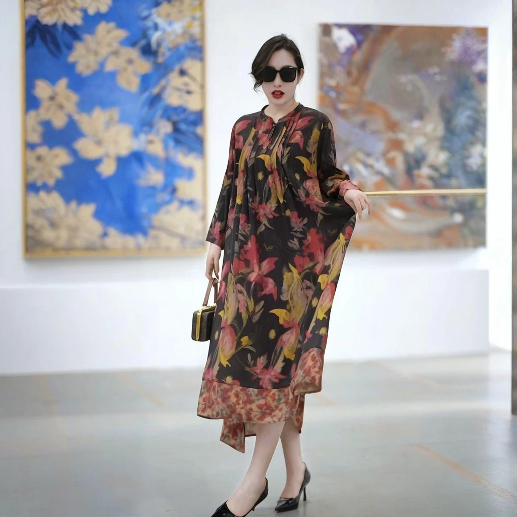 新款轻奢宽松气质显瘦连衣裙25081-1