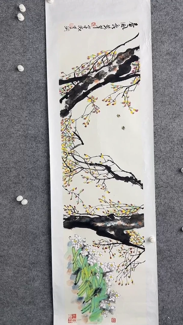 国画李纲-8平尺-花鸟国画-金