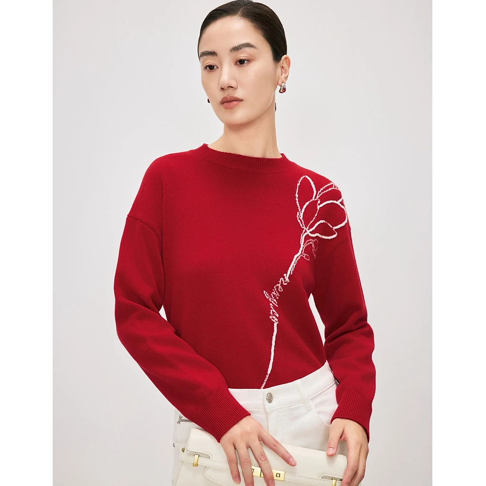 【丽公主专属】木兰花刺绣羊毛衫XZ02855A6 XZ02856T2