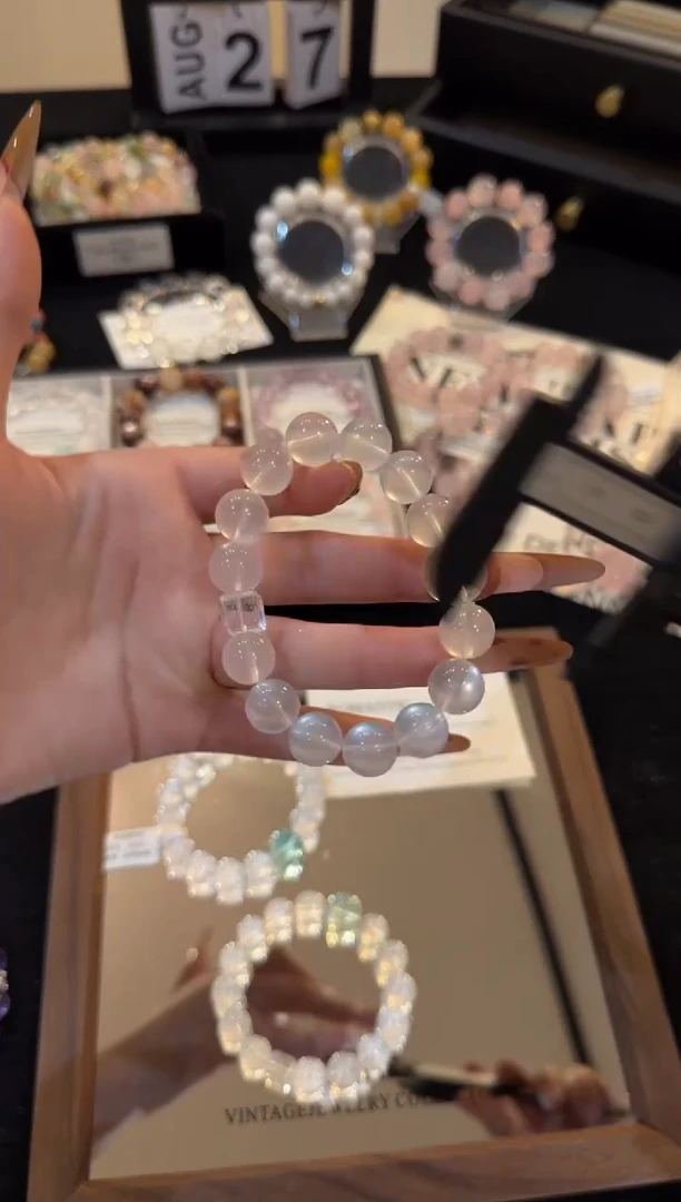 合金手链水晶奶白晶手链x3361