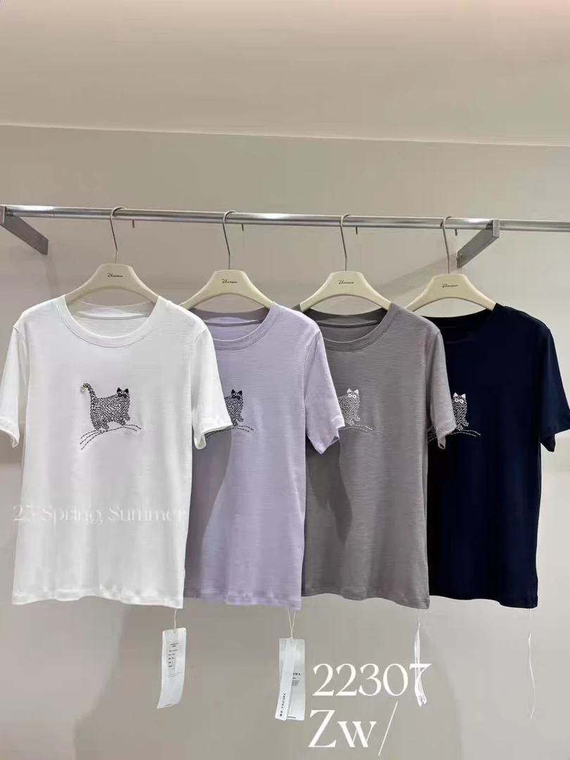 【丽鑫】22307卡通猫咪T恤