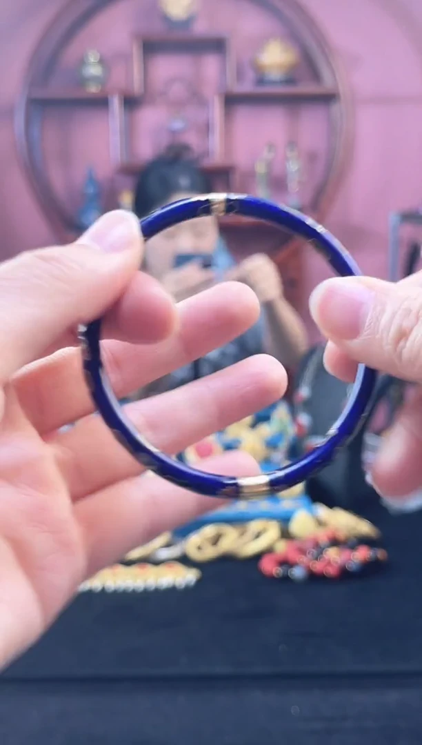 非遗景泰蓝 开口镯 宝蓝