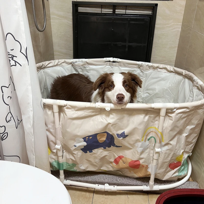 狗狗洗澡盆可折叠长方形洗澡桶加大加厚沐浴桶中大型犬泡澡桶浴缸