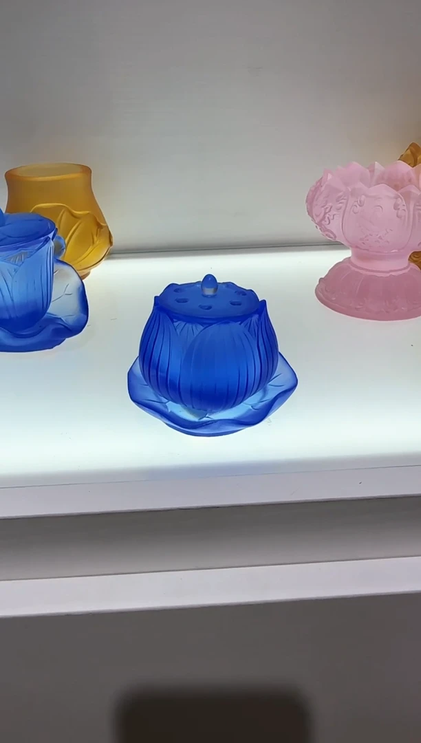 手工艺品琉璃大*古法琉璃供水杯