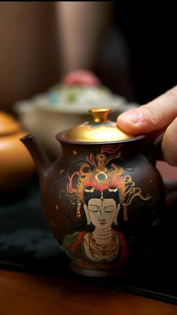 茶壶紫砂神女壶微瑕