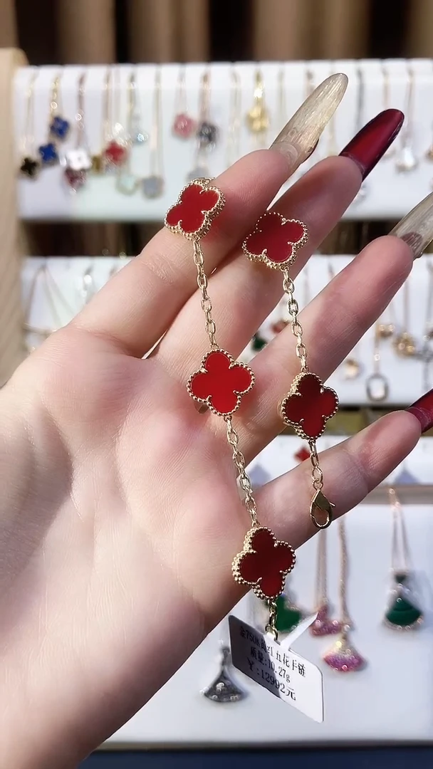 【闪购商品】玛瑙/玉髓手链18K金镶嵌玛瑙K黄