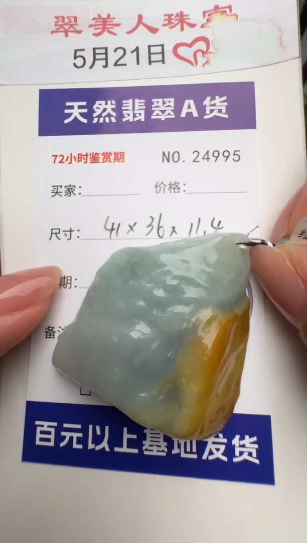 翡翠未镶嵌颈饰原石24995