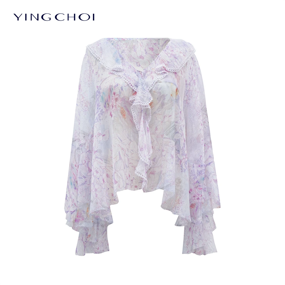 【宠粉专属】YINGCHOI 印花色彩丝顺宇外披 YCMSG61830D