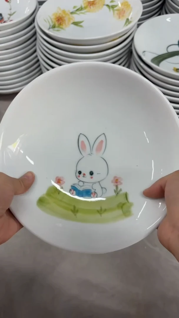 瓷片瓷片瓷片景德镇高温釉中彩-圆深盘14