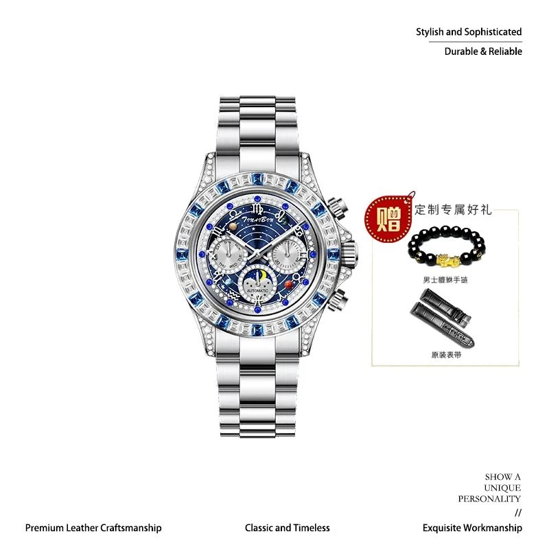 全新未使用 瑞士TINAIBIN 十二星座系列机械腕表 赠皮带手串lml