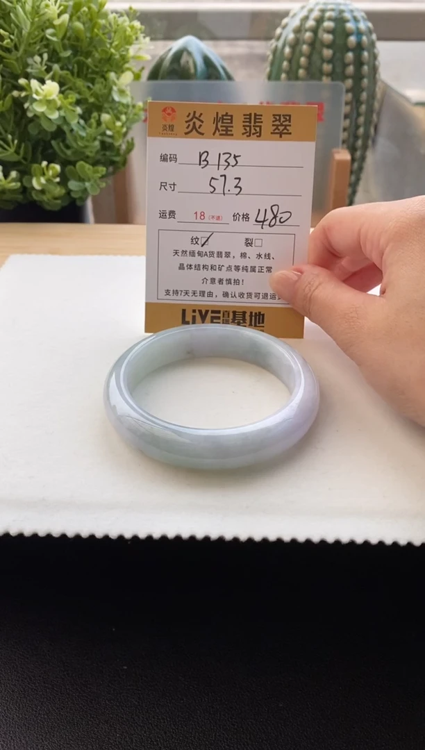 未镶嵌手镯翡翠57.3圈口 编码 b135