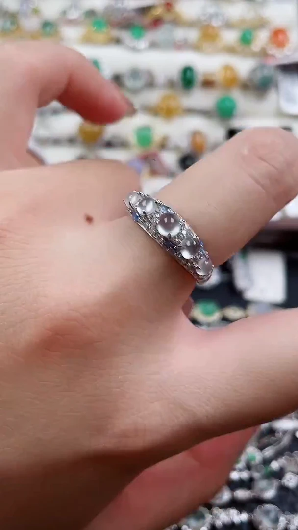 银S925镶嵌戒指翡翠50