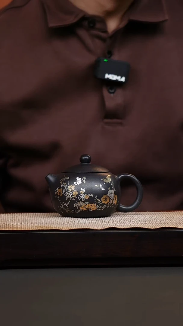 茶壶紫砂黑泥金银西施