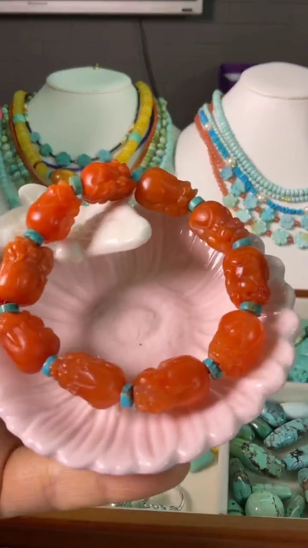 未镶嵌南红玛瑙珠宝奇石貔貅手串