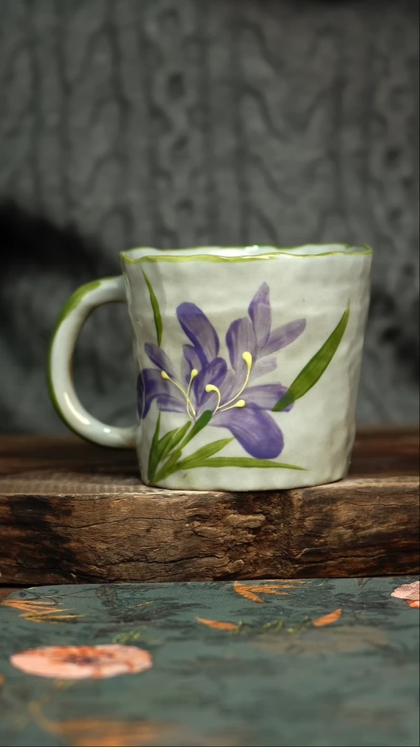 【闪购商品】杯釉下彩手工手绘同款陶器