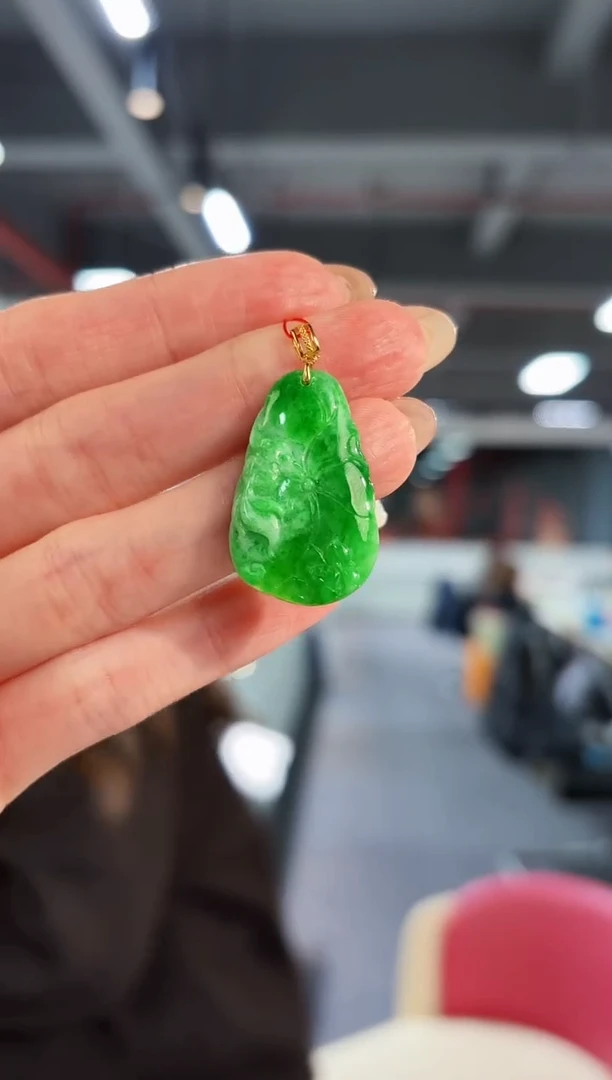 【闪购商品】翡翠颈饰18K金镶嵌缅料A货/支持复检/一件