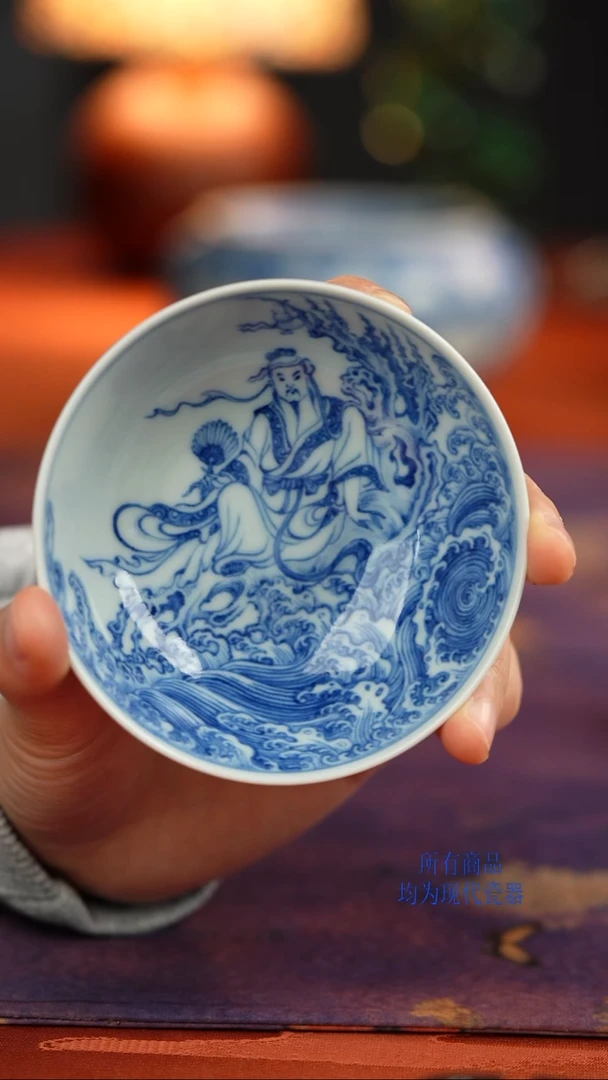 源明青忆仙人乘槎卧足杯