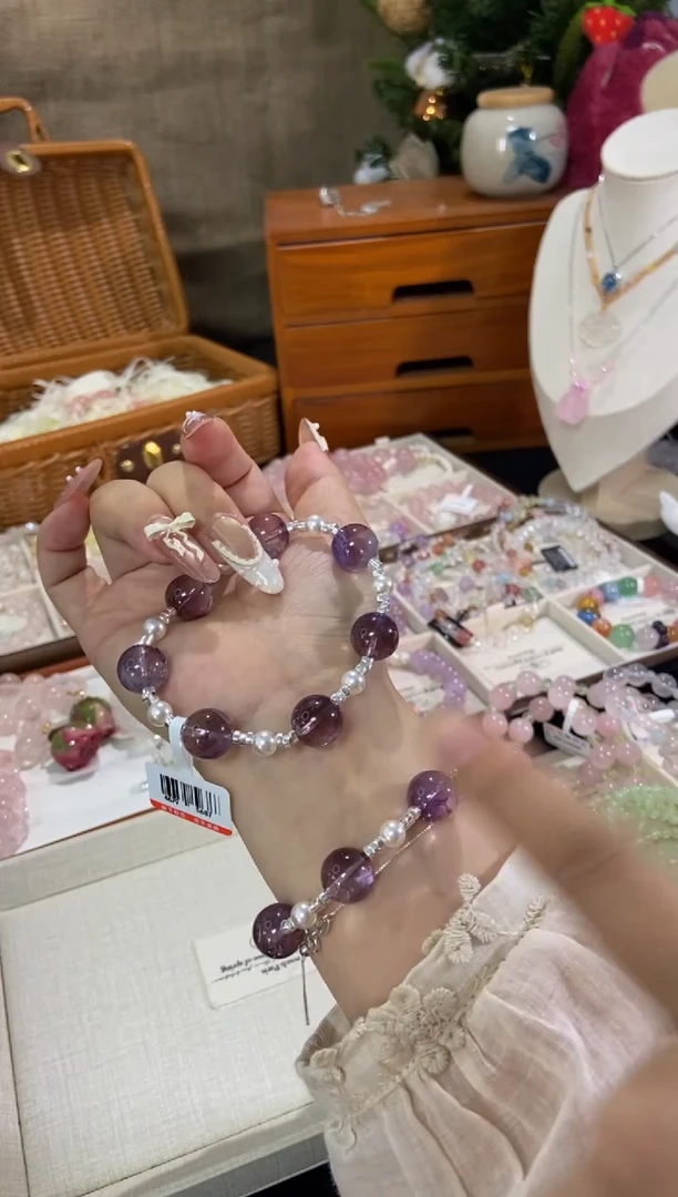 水晶手链未镶嵌孤品捡漏均匀瑕疵介意勿拍