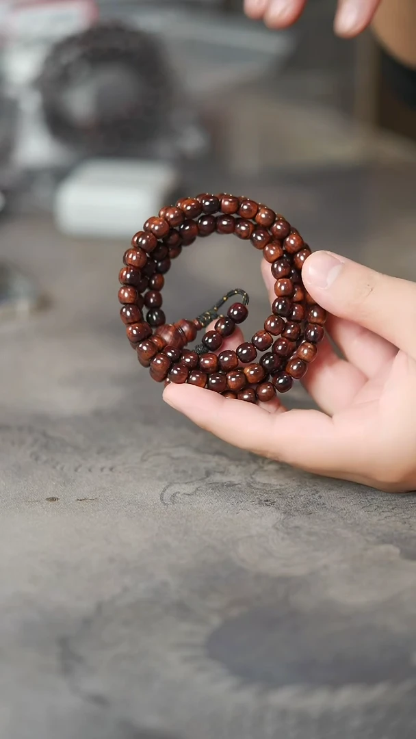 黄花梨/降香黄檀手串/手链735号老料紫油梨7.5*8手工老型多圈