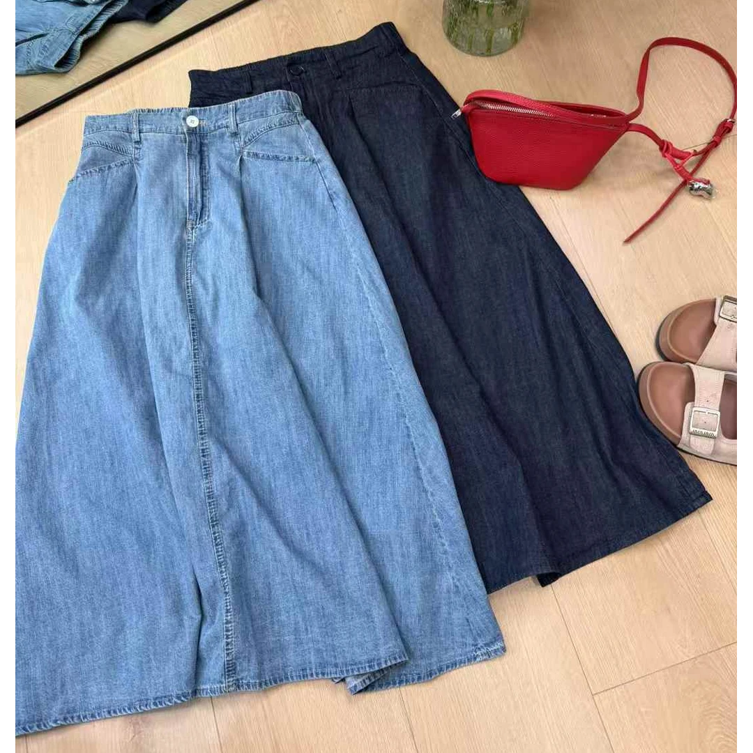 TY5 【两色半身裙】纯色A版牛仔半身裙（裙长78）