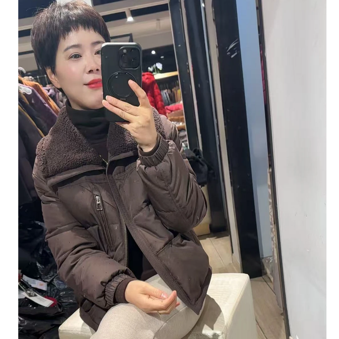 856翻领石墨烯云绒服