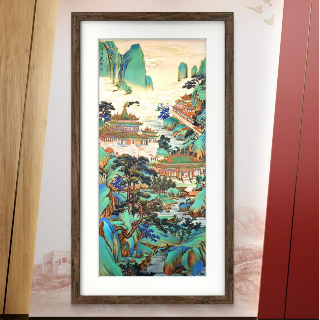 李春现/宫廷阁楼/六尺 绢本