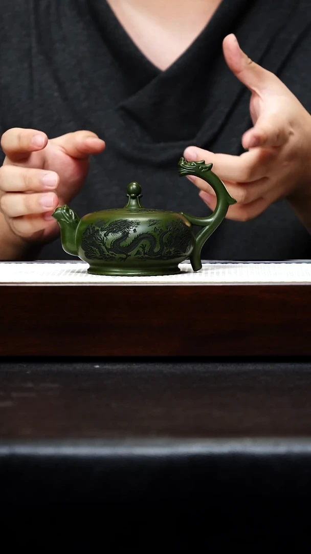 茶壶紫砂双龙戏珠