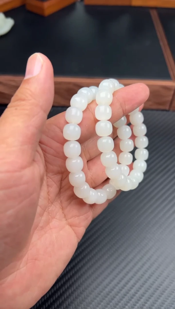 手串未镶嵌和田玉黑山微色差卡10M老型珠多样性发货拍一发一