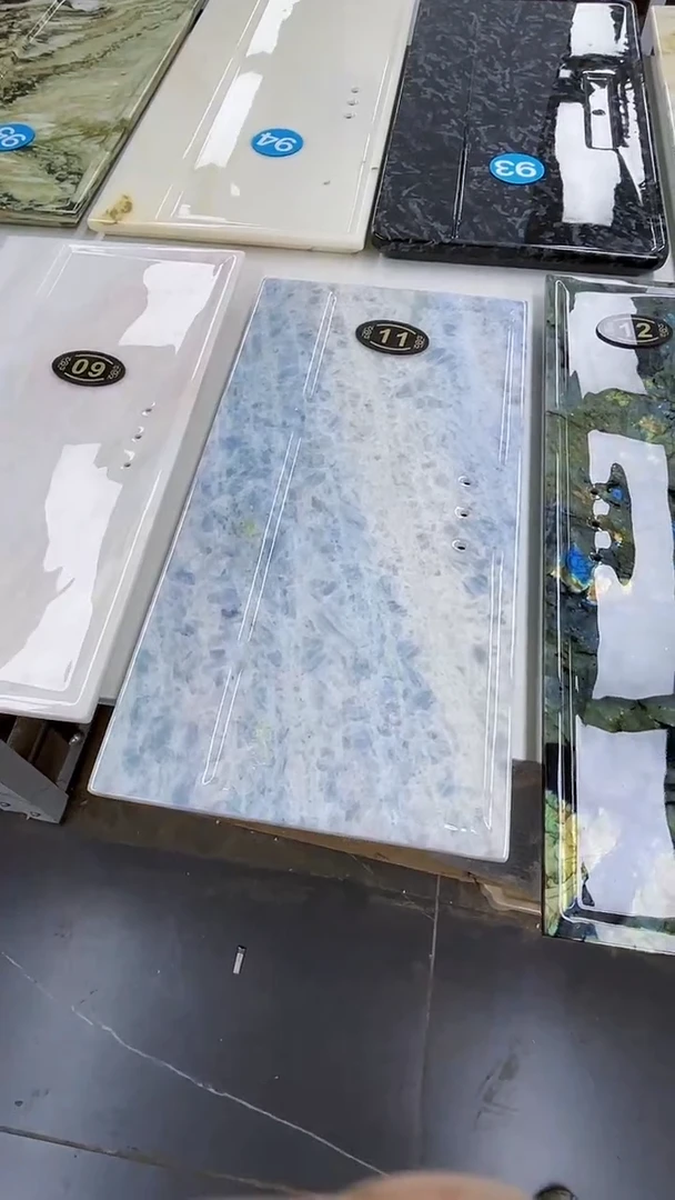 大理石30*60cm蓝水晶奢石茶盘