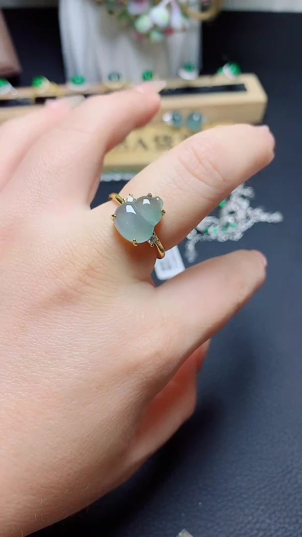 翡翠戒指银S925镶嵌  天然翡翠A货s925银镶