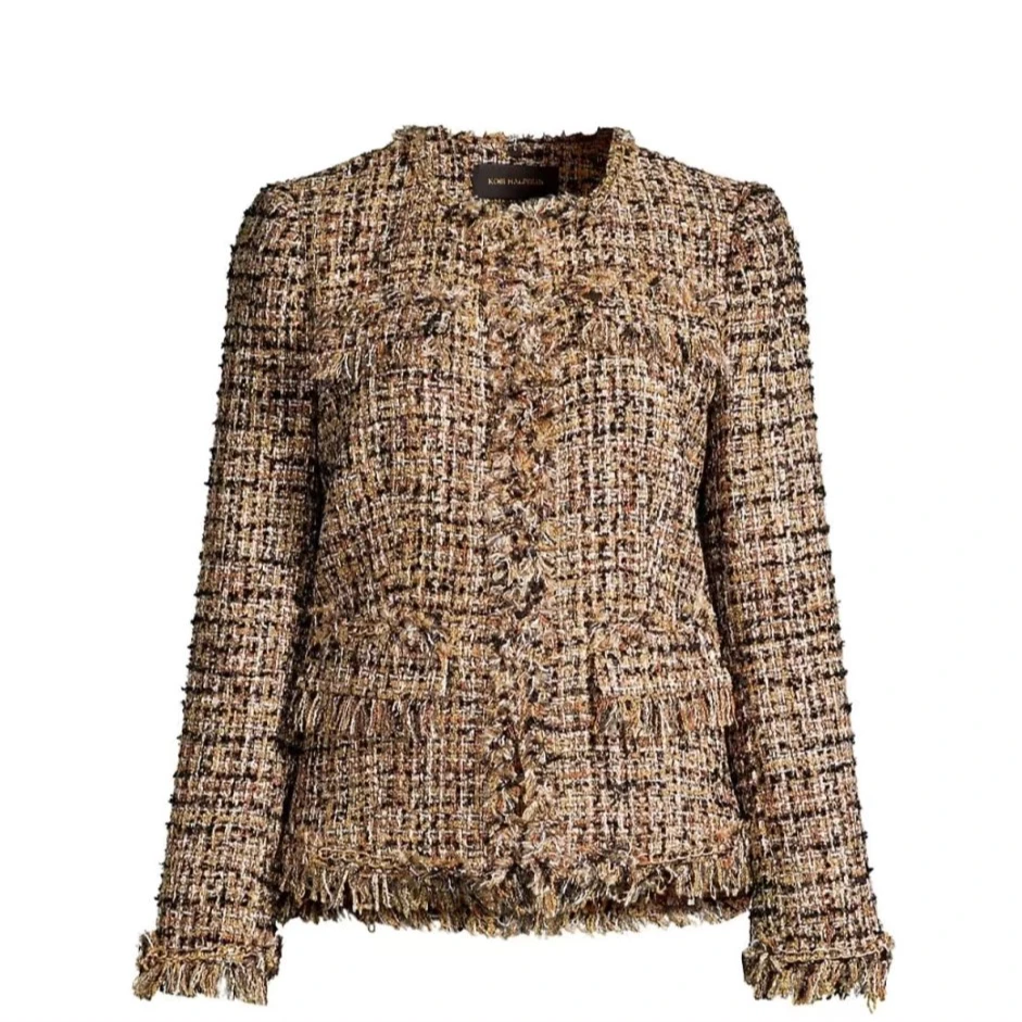 未使用 maje 【lu】KOBI HALPERIN 丽萨金属粗花呢夹克TP026430