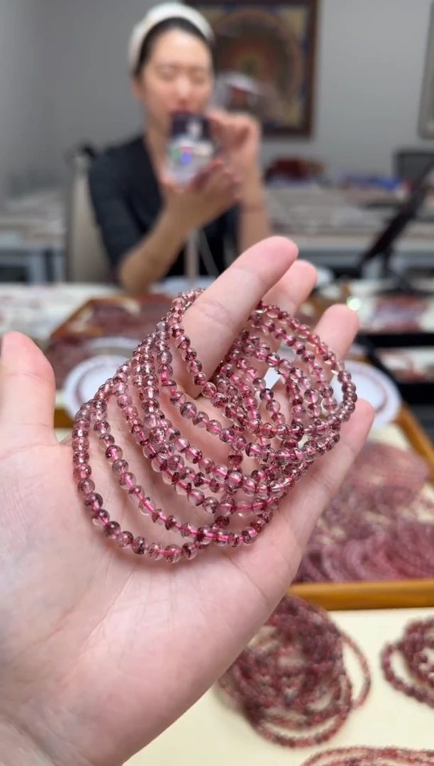 未镶嵌手串水晶聚宝盆金草莓 多样性发一