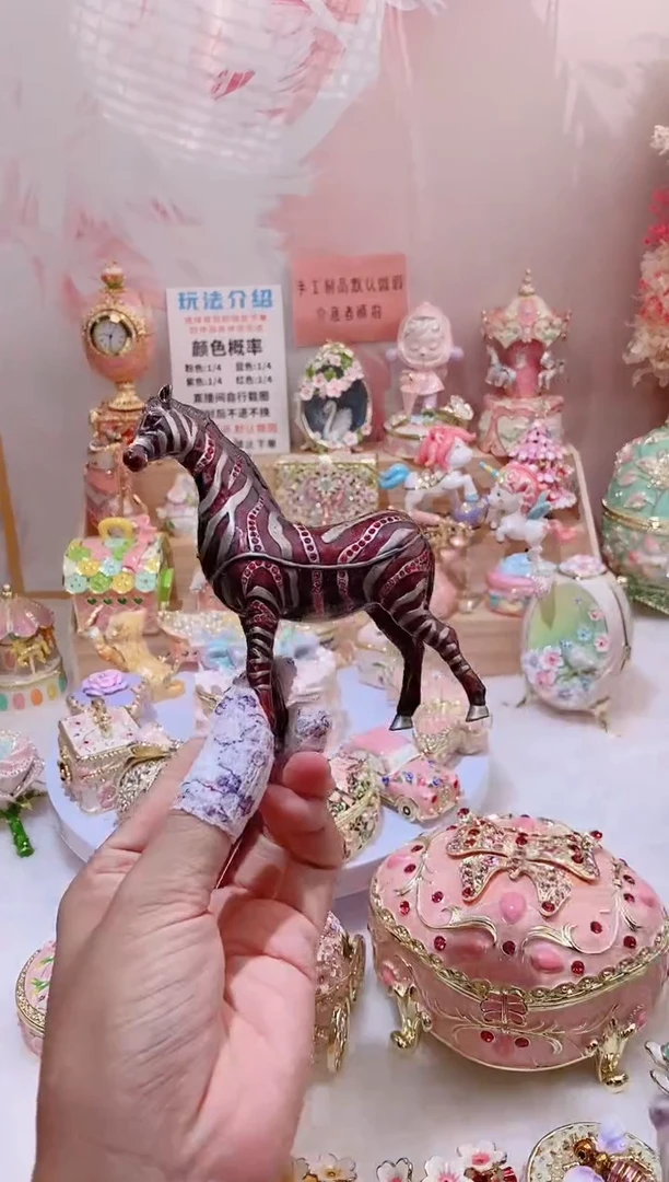珐琅彩中古首饰盒摆件