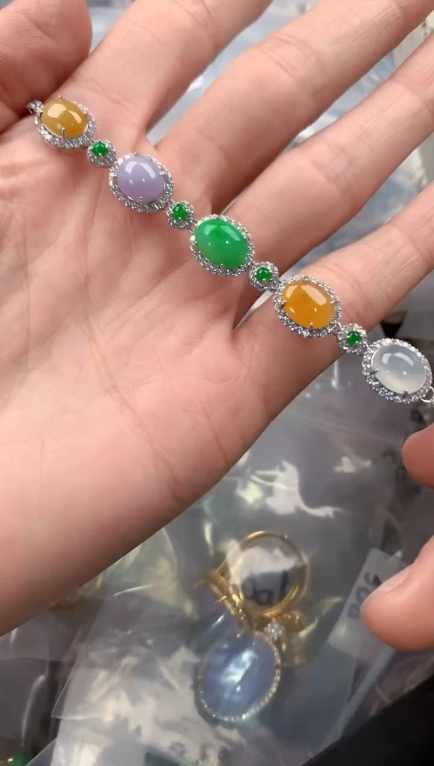 银S925镶嵌戒指翡翠666  10