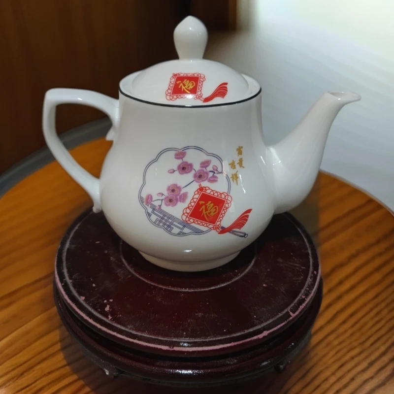 口径9.5高度18景德镇陶瓷红福大茶壶233